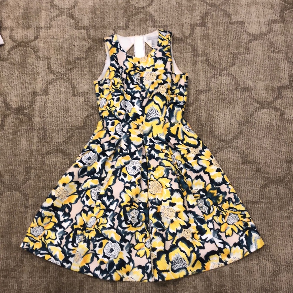 H&M Yellow Green White Summer Flower Dress Sz 6
